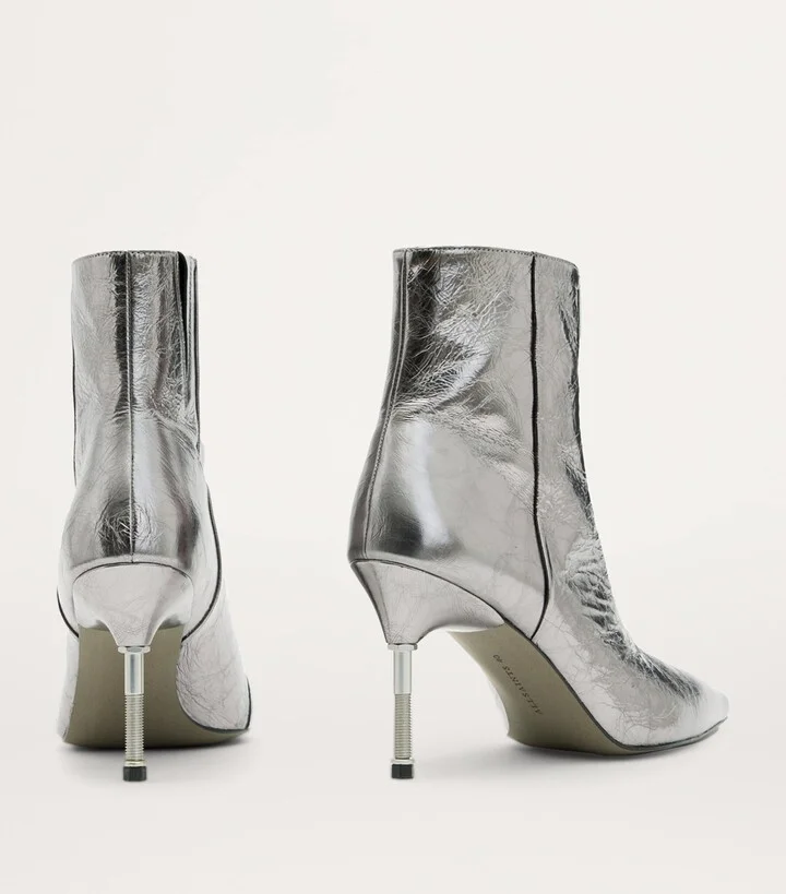AllSaints Metallic Leather Natasha Boot 52 - Image 3