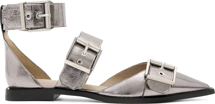 AllSaints Metallic Leather Sutton Ballet Flats