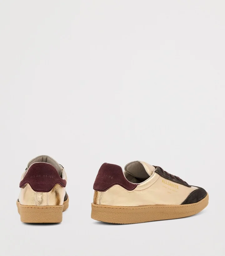 AllSaints Metallic-Leather Thelma Sneakers - Image 2