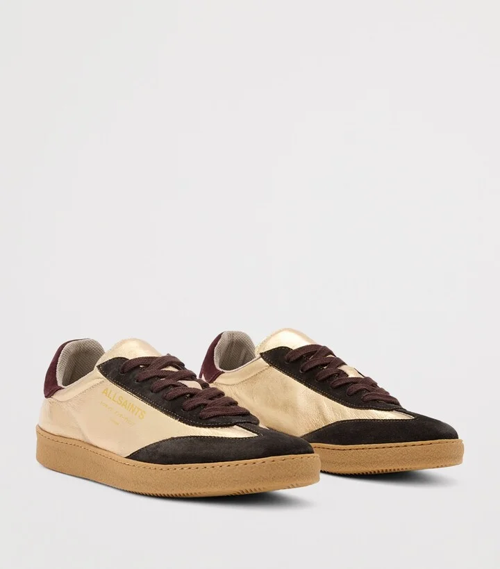 AllSaints Metallic-Leather Thelma Sneakers - Image 3