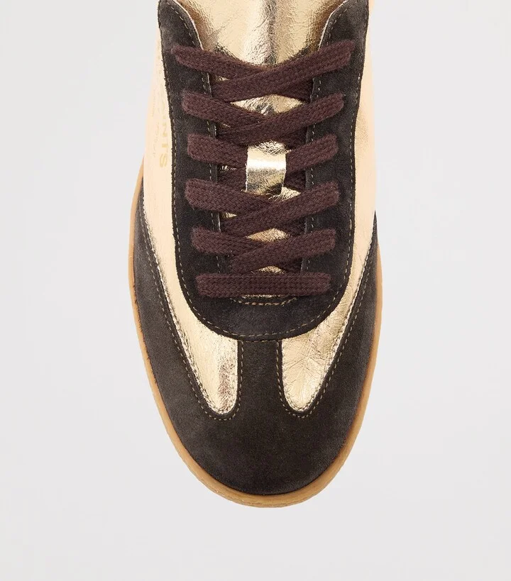 AllSaints Metallic-Leather Thelma Sneakers - Image 4