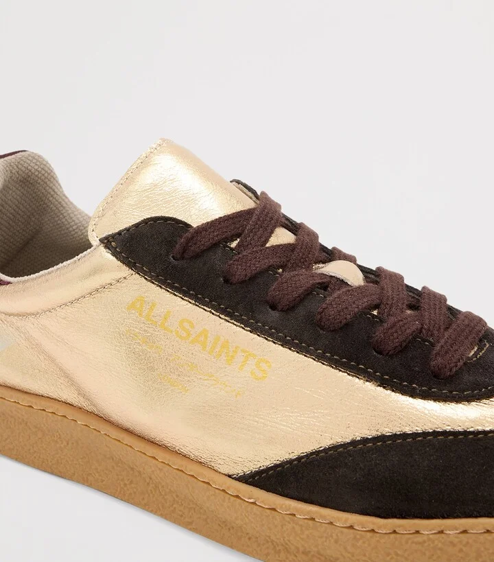 AllSaints Metallic-Leather Thelma Sneakers - Image 5