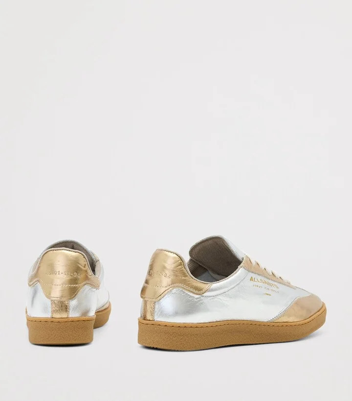 AllSaints Metallic-Leather Thelma Sneakers - Image 4