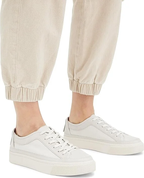 AllSaints Milla Suede Sneakers Women's Shoes Chalk White : 9 M, Leather/Suede - Image 4