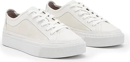 AllSaints Milla Suede Sneakers Women's Shoes Chalk White : 9 M, Leather/Suede