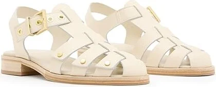 AllSaints Nelly Stud Sandal Women's Sandals Parchment White : 8 M, Leather/Rubber