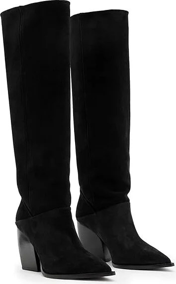 AllSaints Roberta Suede Boots Women's Boots Black : 7 M, Leather