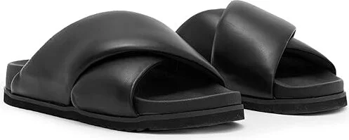 AllSaints Saki Sandals Women's Shoes Black : 6 M, Leather