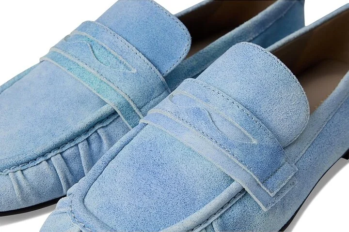 AllSaints Sapphire Suede Loafer Women's Flat Shoes Denim Blue : 8 M, Leather/Suede - Image 7