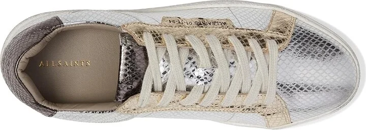 AllSaints Sheer Metallic Sneaker Women's Shoes Silver/Gold : 6 M, Leather - Image 2