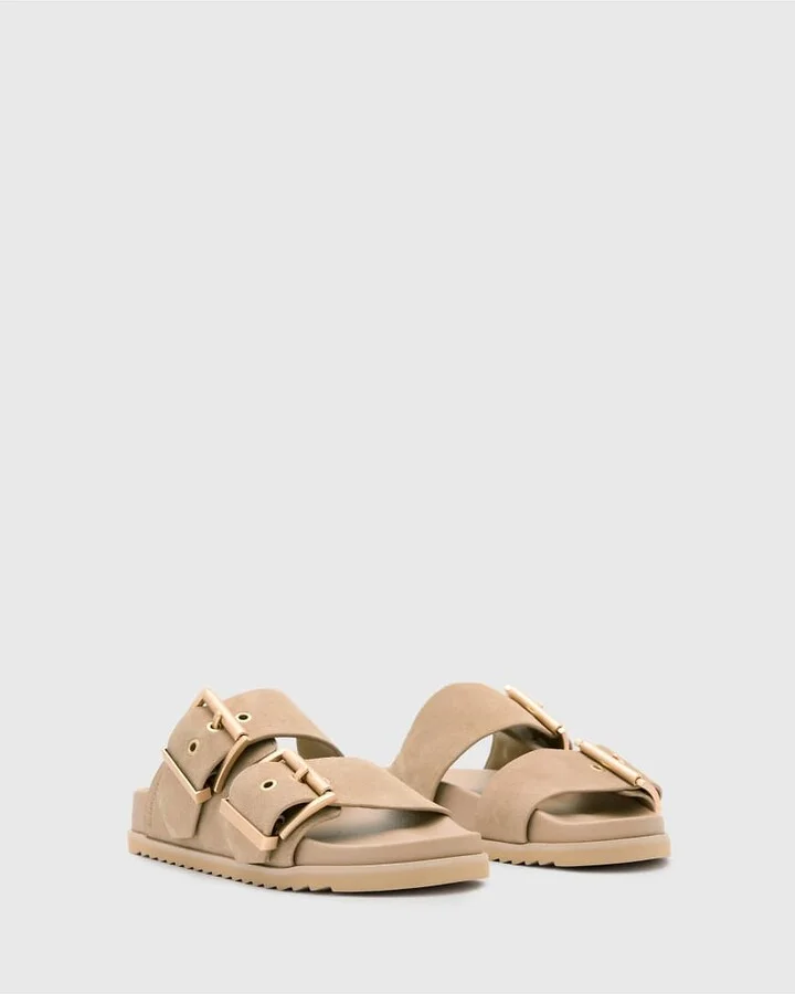 AllSaints Sian leather sandals in sand