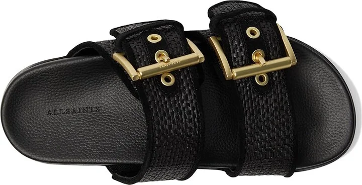 AllSaints Sian Raffia Sandals Women's Sandals Black : 8.5 M, Leather - Image 2