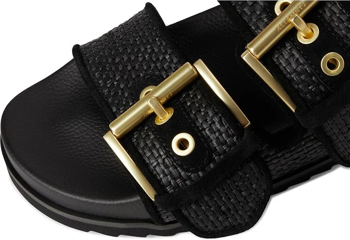 AllSaints Sian Raffia Sandals Women's Sandals Black : 8.5 M, Leather - Image 7