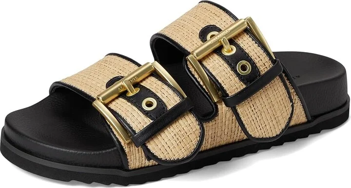 AllSaints Sian Raffia Sandals Women's Sandals Natural/Black : 10.5 M, Leather - Image 5