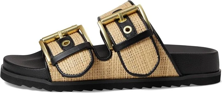 AllSaints Sian Raffia Sandals Women's Sandals Natural/Black : 10.5 M, Leather - Image 6