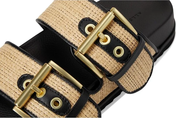 AllSaints Sian Raffia Sandals Women's Sandals Natural/Black : 10.5 M, Leather - Image 7