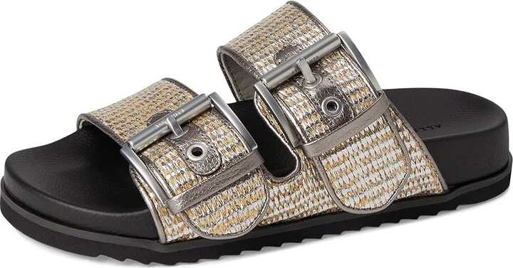 AllSaints Sian Raffia Sandals Women's Sandals Silver : 6 M, Leather - Image 5