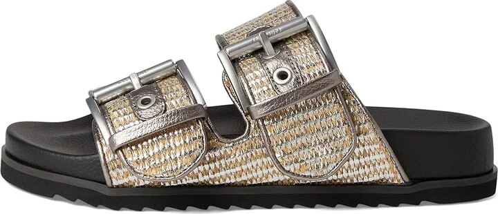 AllSaints Sian Raffia Sandals Women's Sandals Silver : 6 M, Leather - Image 6