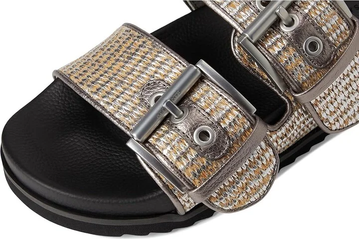 AllSaints Sian Raffia Sandals Women's Sandals Silver : 6 M, Leather - Image 7