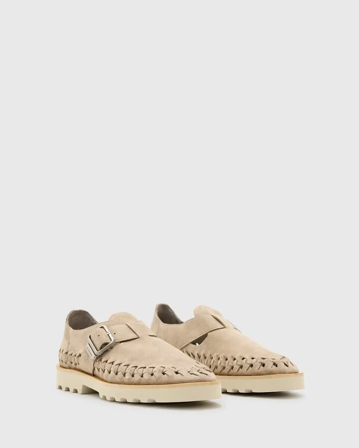 AllSaints Skiff suede creeper shoes in cloudy gray - Image 2