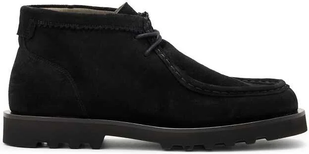 AllSaints Skiff suede lace-up boots in black - Image 2