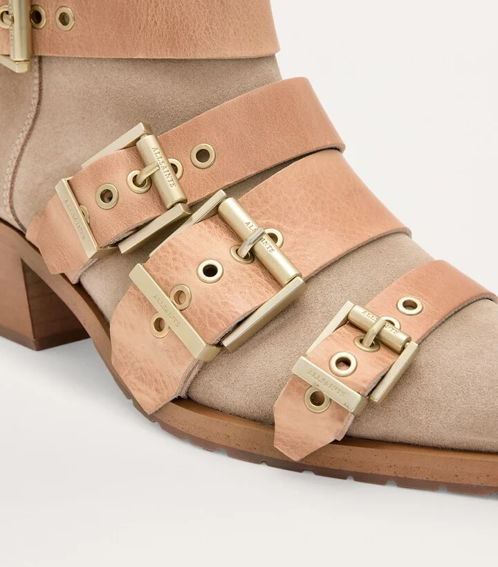 AllSaints Suede Buckle-Detail Jane Boots - Image 6