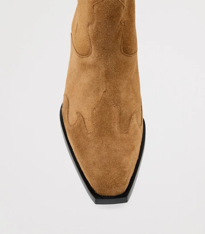 AllSaints Suede Dolly Cowboy Boots 60 - Image 2
