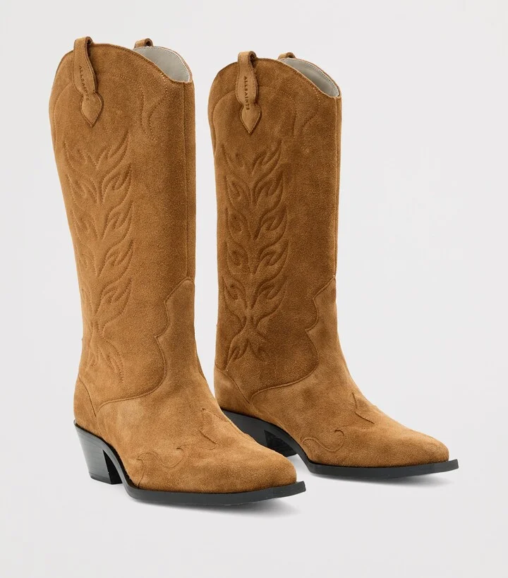 AllSaints Suede Dolly Cowboy Boots 60 - Image 3