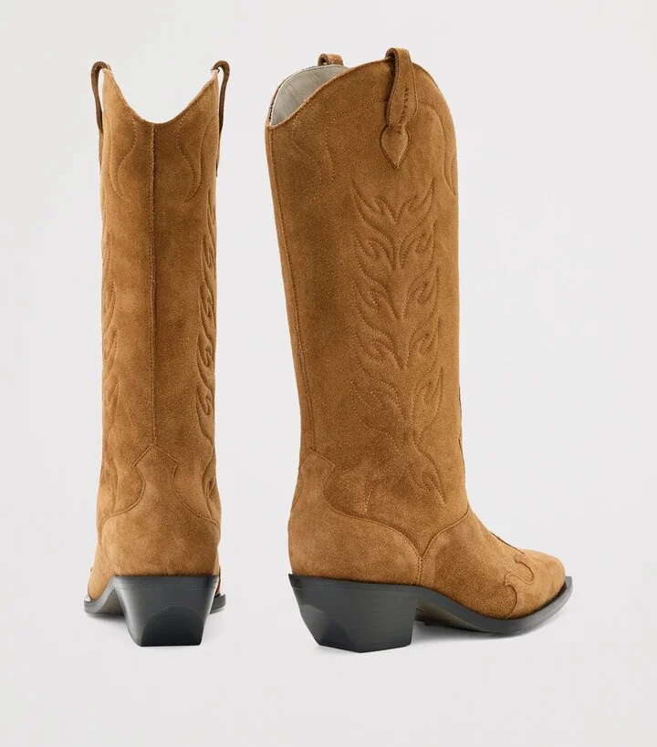 AllSaints Suede Dolly Cowboy Boots 60 - Image 4