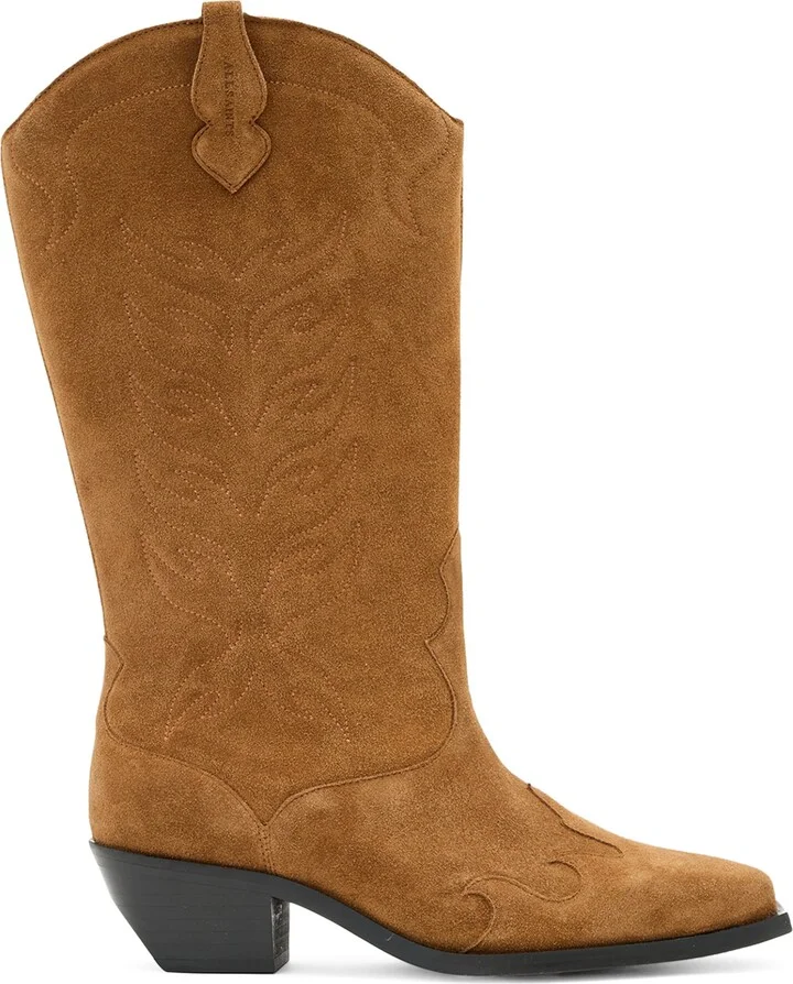 AllSaints Suede Dolly Cowboy Boots 60