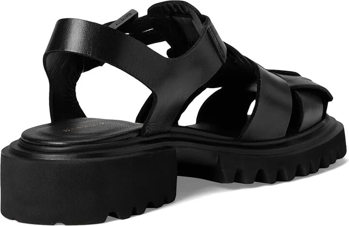 AllSaints Tess Sandal Women's Wedge Shoes Black : 8 M, Leather - Image 4