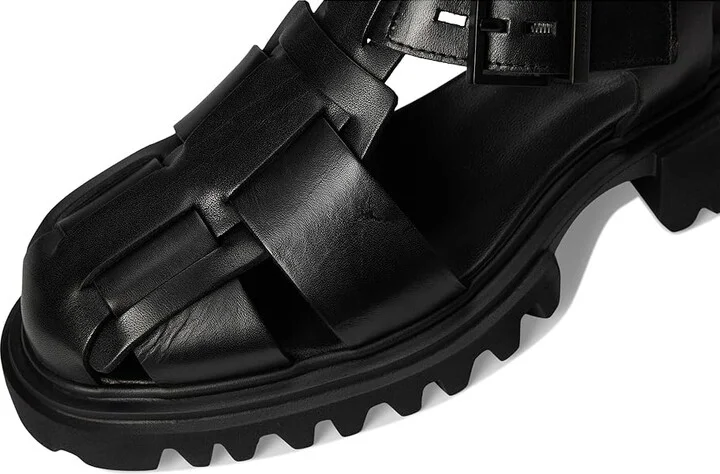 AllSaints Tess Sandal Women's Wedge Shoes Black : 8 M, Leather - Image 7