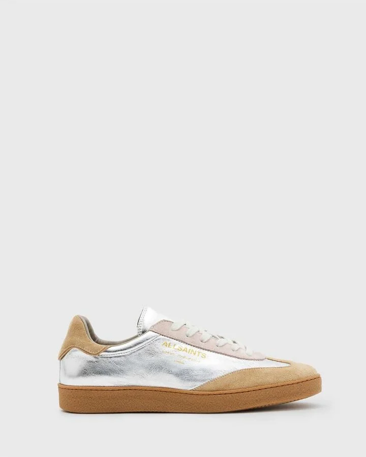 AllSaints Thelma sneakers in silver/pink - Image 2