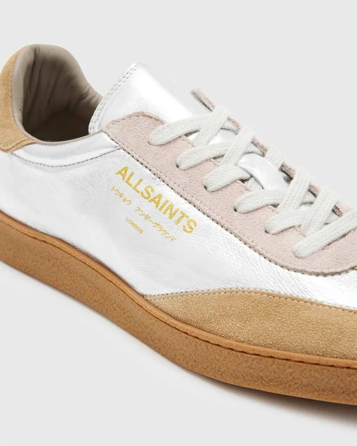 AllSaints Thelma sneakers in silver/pink - Image 3