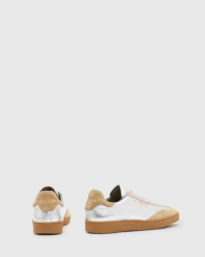 AllSaints Thelma sneakers in silver/pink - Image 4