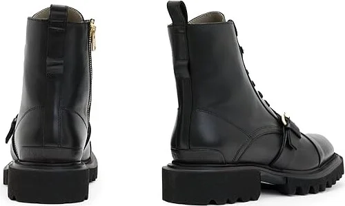 AllSaints Tori Boots Women's Boots Black/Warm Brass : 6 M, Leather - Image 3