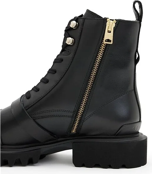 AllSaints Tori Boots Women's Boots Black/Warm Brass : 6 M, Leather - Image 4