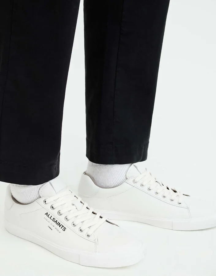 AllSaints Underground leather sneakers in white - Image 2