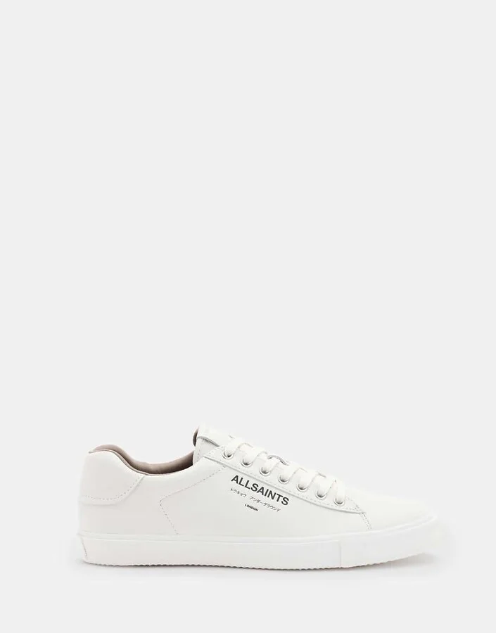 AllSaints Underground leather sneakers in white - Image 4