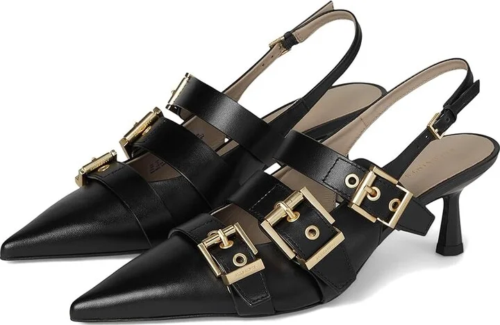AllSaints Vivian Slingback High Women's Heels Black : 11 M, Leather