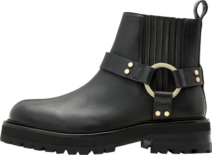 AllSaints Women's Maddie Ankle Length Leather Biker Boots