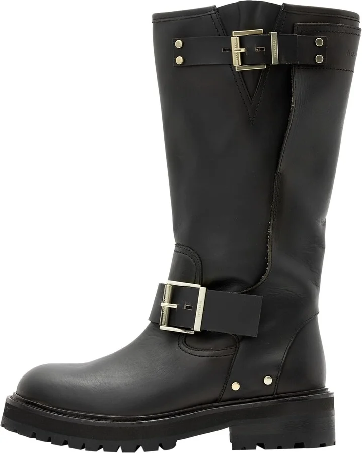 AllSaints Women's Tay Biker Boot Mid Calf
