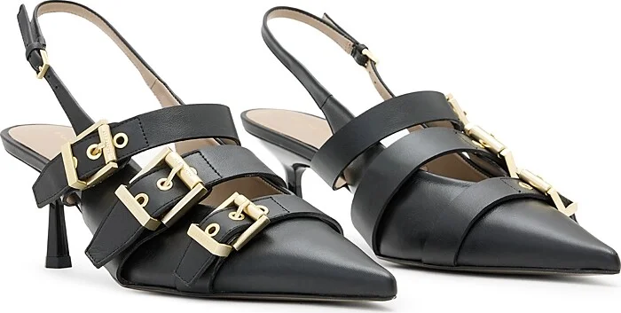 Allsaints Women's Vivian Pointed Toe Buckled Slingback Pumps