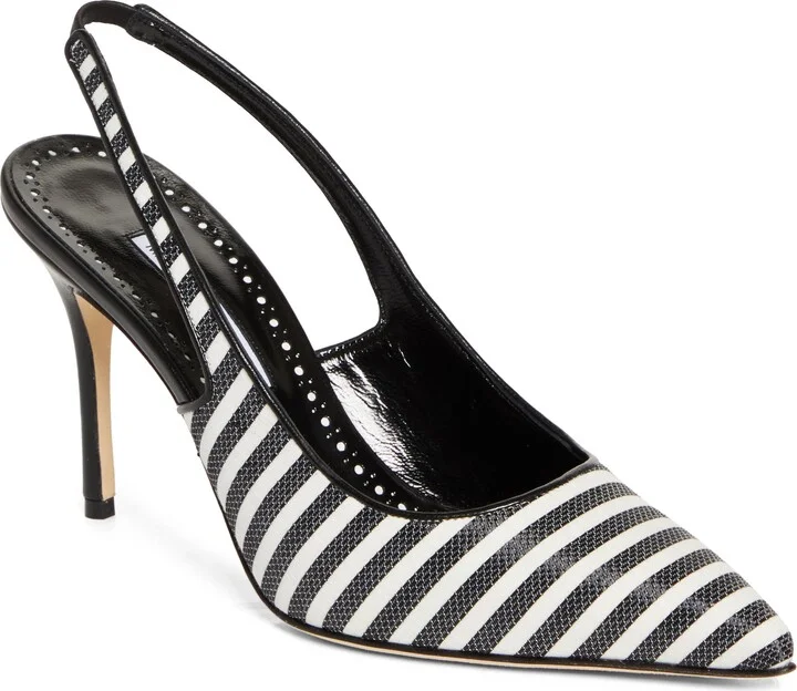 Allurafia Stripe Slingback Pump