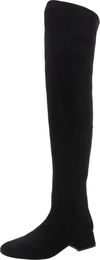 Allured Womens Block Heel Faux Suede Over-The-Knee Boots
