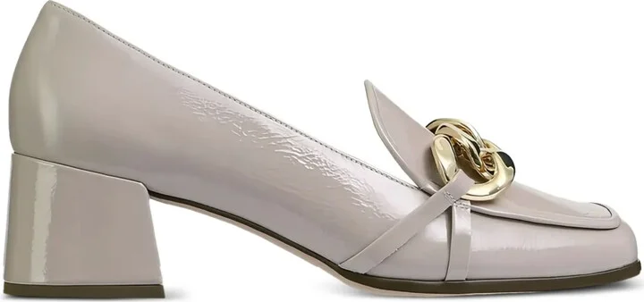 Ally block-heel leather loafers