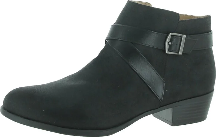 Ally Womens Cushioned Footbed Round Toe Ankle Boots