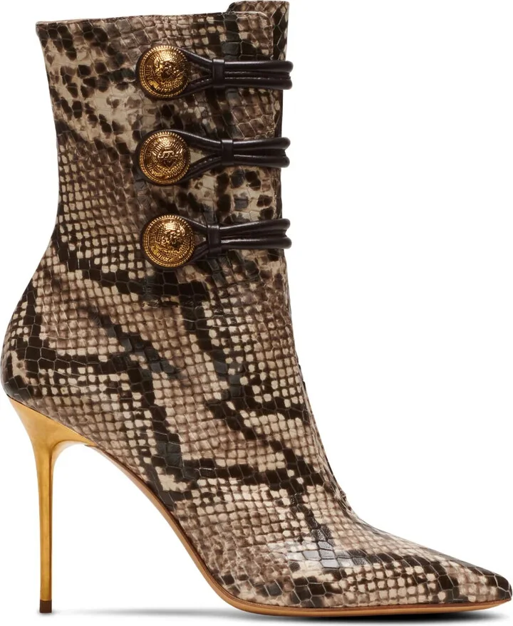 Alma 95mm snakeskin-effect boots