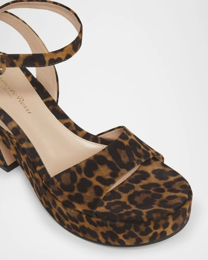 Alma Leopard Ankle-Strap Platform Sandals - Image 2