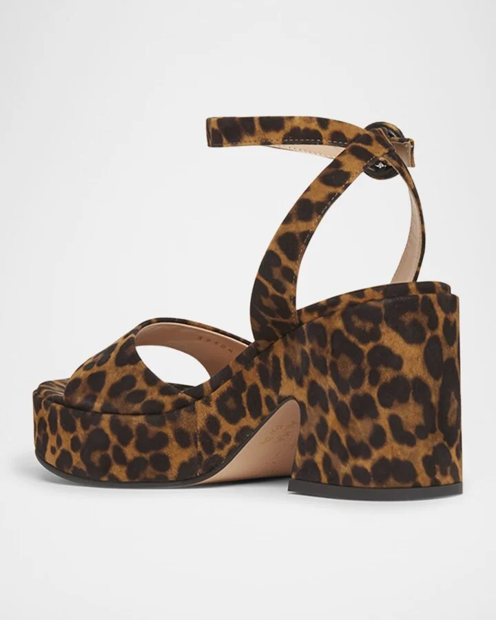 Alma Leopard Ankle-Strap Platform Sandals - Image 3